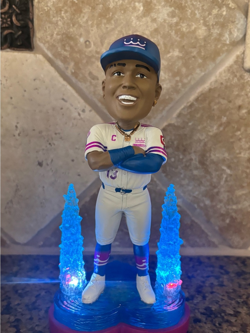 NIB Kansas City Royals Salvador Perez City Connect Fountains Up Bobblehead SGA